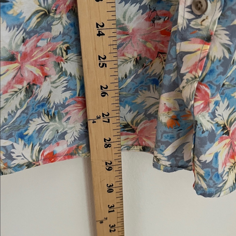 1901 Nordstrom Men's Tropical Floral Shirt - Blue and Pink Medium - Picture 7 of 8